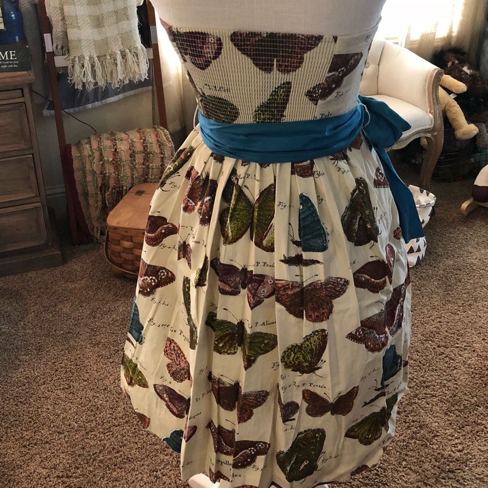 Anthropologie (Maeve) strapless butterfly dress